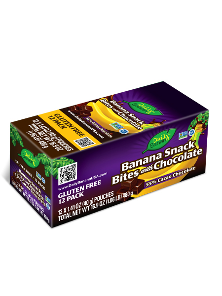 Banana Bites with Chocolate and 55% Cacao